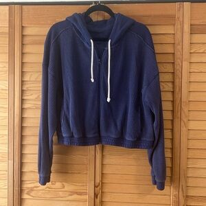 Aerie Cropped Waffle Jacket